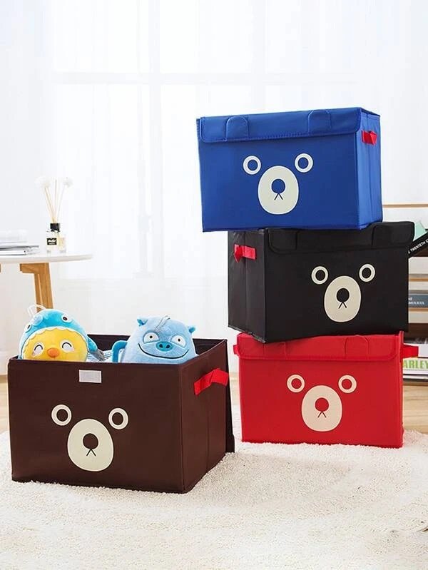 1 pc panda design folding storage bins quilt basket kid toys organizer storage boxes cabinet wardrobe storage bag random color 4 4