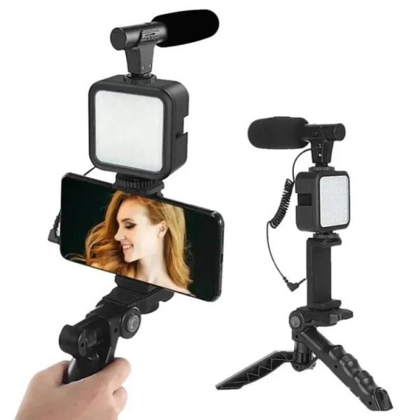 ay 49 video making kit vlogging tripod triple band light 5 3