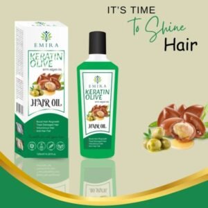 emira keratin olive with argan hair oil for boosting hair growthdamaged hairvolumirous hairanti hair fall 120ml 1