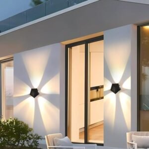 flower 5 way pentagon shape indoor outdoor led waterproof exterior wall 5 side step light dining hall fancy lamp for living room 5w 4
