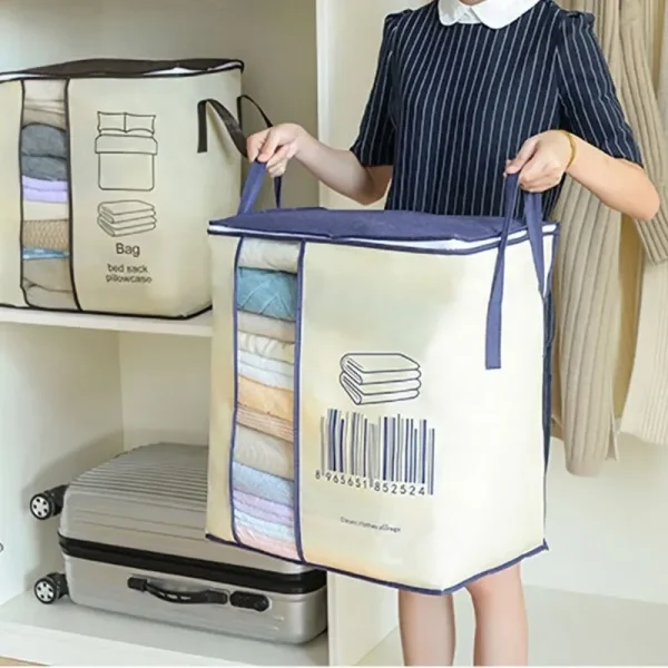 large non-woven portable clothes storage bag clothing organizer 120 gsm random color 2 2