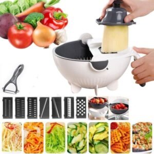 multifunctional 9 in 1 chopper dicer grater vegetable cutter with drain basketrandom color 1