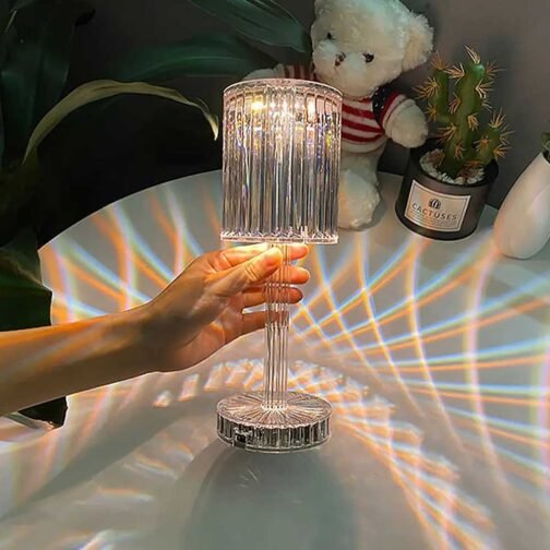 rgb crystal touch table lamp led night light bedside lamp with usb charging port for living room bedroom 7 2