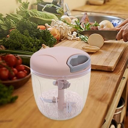 5 blades manual vegetable chopper cutter hand pull food chopper random color 2